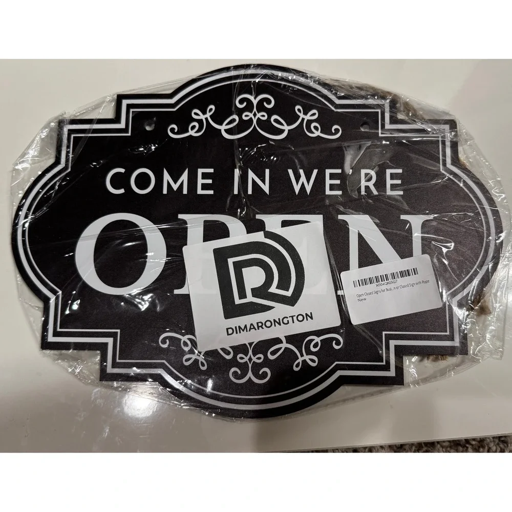 Dimarongton Double Sided Open Closed Sign Business Door Hanging Decor